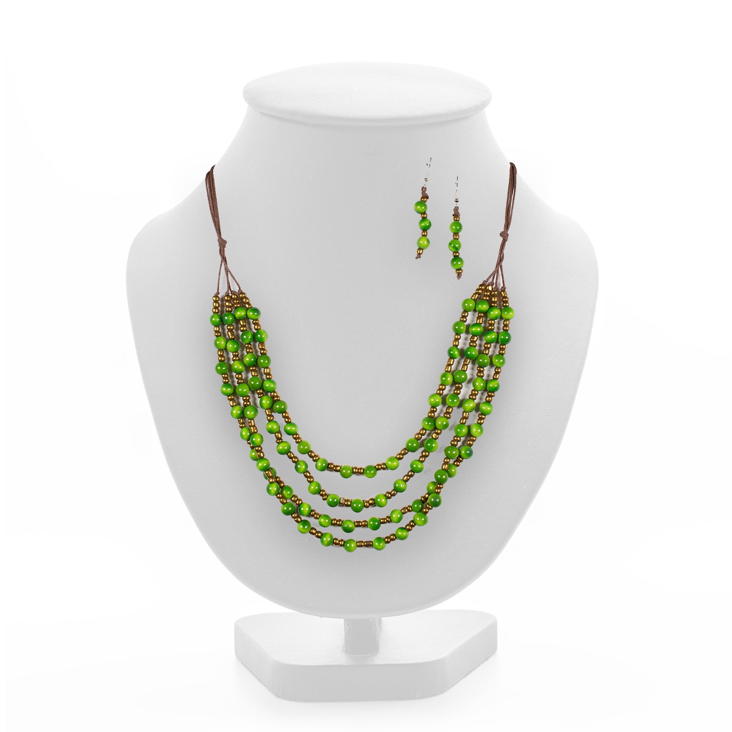 green-beautiful and luxury necklace on jewelry stand neck green-beautiful and luxury necklace on jewelry stand neck