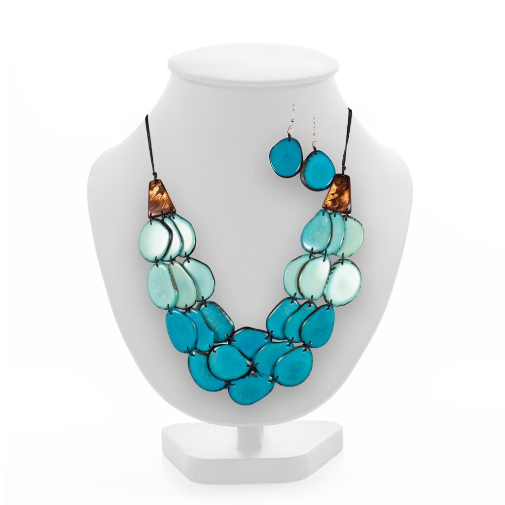 beautiful and luxury necklace on jewelry stand neck