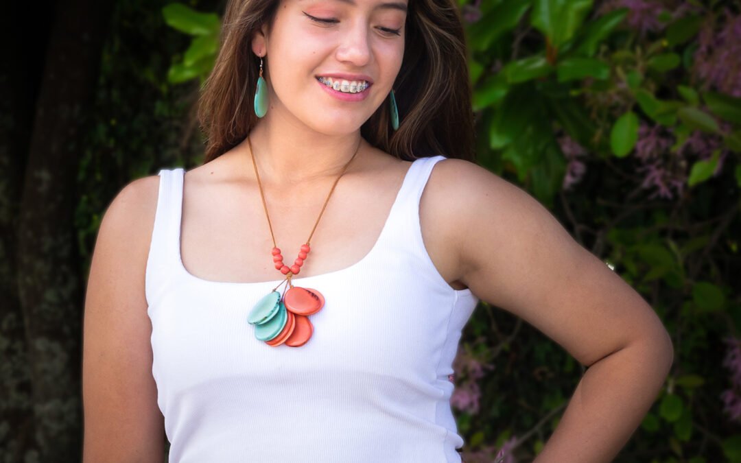 Green Orange Necklaces Handmade