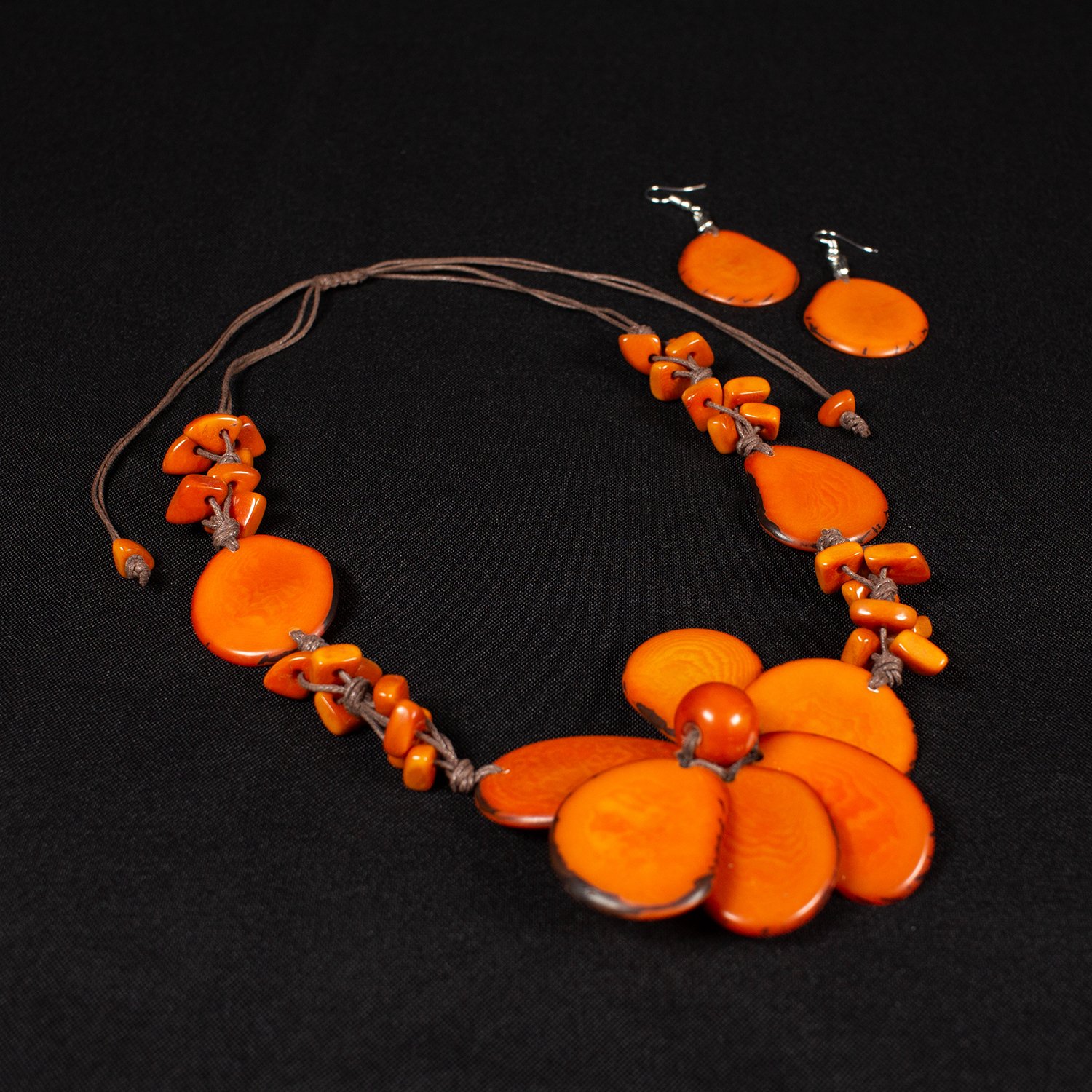tagua-earring-handmade-orange-machala tagua-earring-handmade-orange-machala